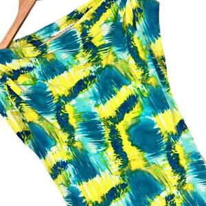 TRINA TURK Women's S Blue Watercolor USA Made 100% Silk‎ Resort Sleeveless Top